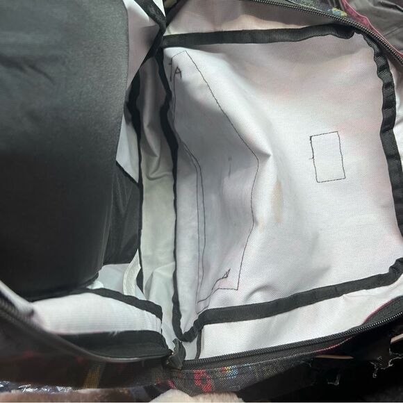 VANS BackPack BookBag Back To School Abstract Floral Leather Accent